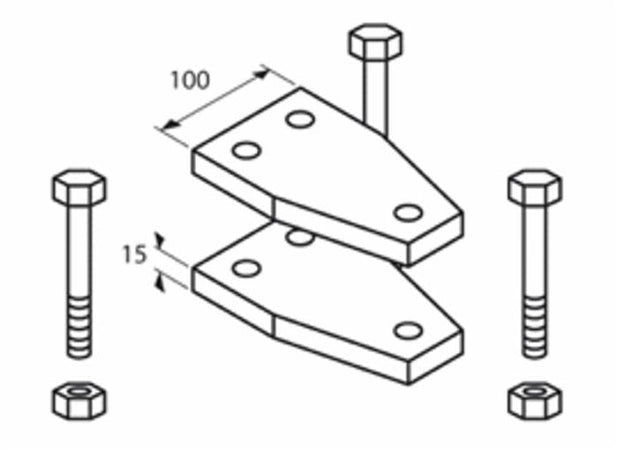 Staffa bilama completa per molla chisel 55x25,telaio 100x100