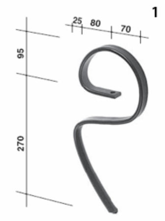 Molla posteriore non forata 25x8mm