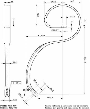 Molla flex 45x12mm con 2 fori interasse 30mm