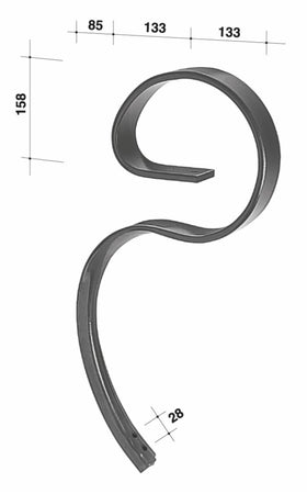 Molla senza vomere con interasse 28mm 60x12mm