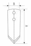 Vomere a scalpello 2 fori 70x6 adattabile a Siderman