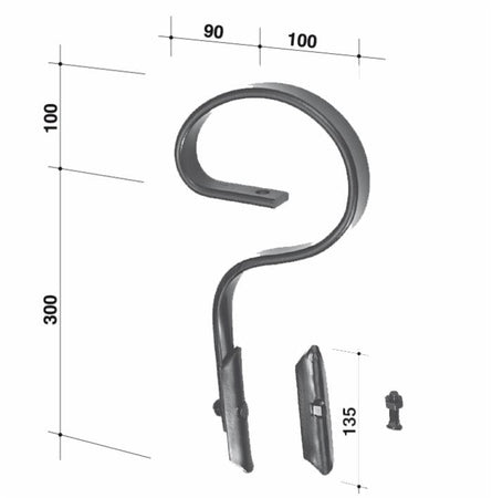 Molla flex diritta con vomere 32x10mm