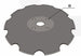 Disco frangizolle dentato con Ø 510mm spessore 5mm e foro centrale di 61mm