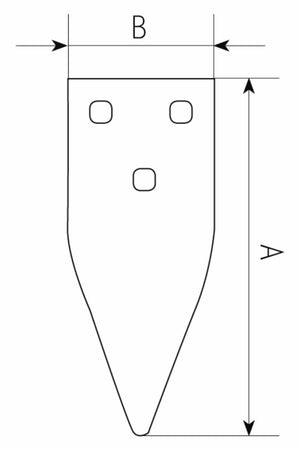 Vomerina per tiller adattabile Siciltiller con tre fori a scalpello