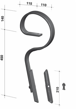 Molla flex Jackpot con vomere 45x12mm adattabile Kongskilde