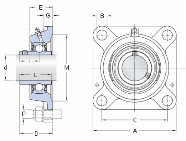 Supporto dritto autoallineante FY 40 TF SKF Ø 40mm