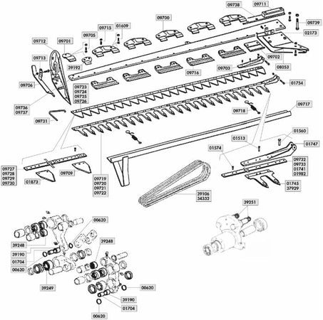 Dentiera 14 denti 2,12m adattabile Gribaldi & Salvia Superior 394