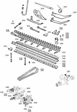 Dentiera 12 denti a testa tranciata lunghezza 1,82 mt adattabile a Gribaldi e amp, Salvia Superior 72