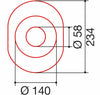 Coperchio per controcuffia lunghezza 234mm e Ø140