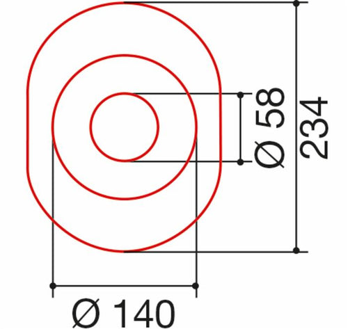 Coperchio per controcuffia lunghezza 234mm e Ø140
