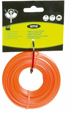 Filo per decespugliatore da 15m sezione quadrata Ø 3mm