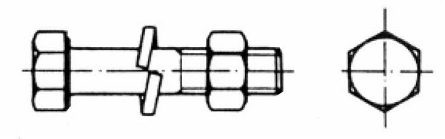 Bullone testa esagonale M14x40x1,5mm confezione da 50 pezzi