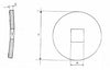 Flangia 145X15 foro quadro 41mm concava