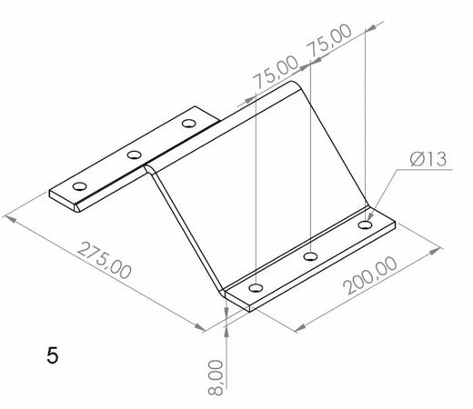 Staffa superiore supporto frangizolle per tubolare 100x100mm