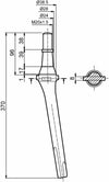 Dente per erpice lunghezza 370mm foro M20