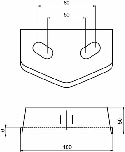 Protezione lama per erpice lunghezza 50mm larghezza 100mm