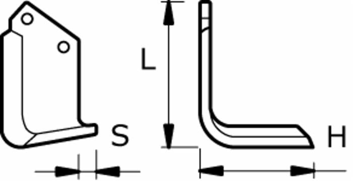Zappe squadro Ama 80x7mm adattabili Celli e Kverneland in scatola da 20 pezzi