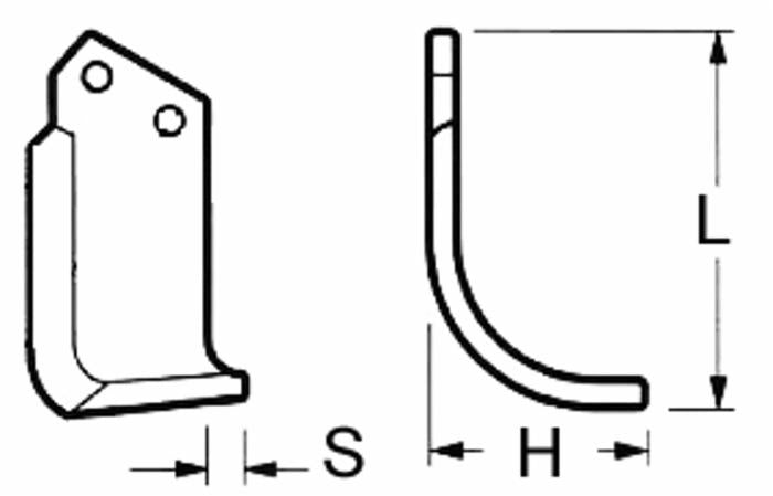 Zappa SX 70x6mm Foro 12,5 Breviglieri, Valpadana confezione da 2 pezzi