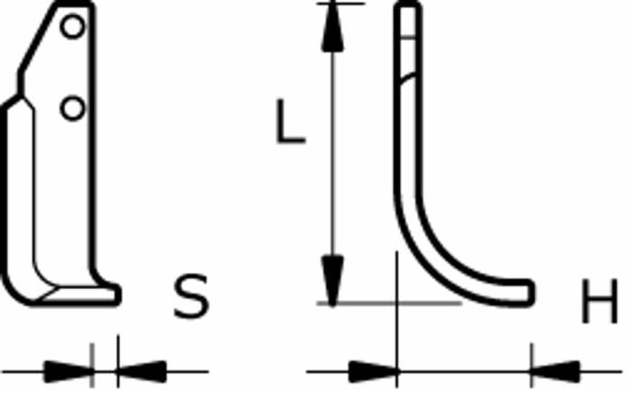Zappa SX 45x5mm Foro Ø 42mm Prof. 100mm Goldoni confezione da 3 pezzi