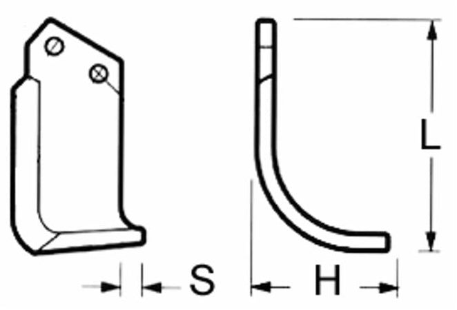 Zappa sx lunga 190mm profondità 120mm spessore 20mm Ø foro 40mm