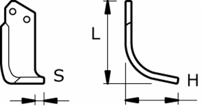 Zappa fresa sx 200x115mm con foro 12,5mm