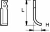 Zappa dx L 190,H 80,foro 10,5 confezione da 5 pezzi