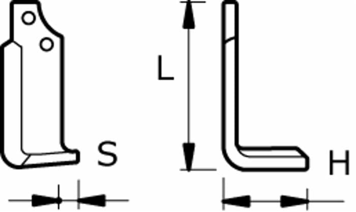 Zappa sx lunga 190mm profondità 115mm spessore 12mm Ø foro 44mm