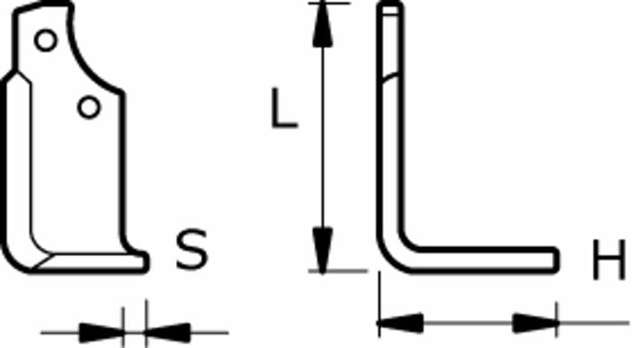 Zappa dx lunga 187mm profondità 110mm spessore 8mm Ø foro 44mm