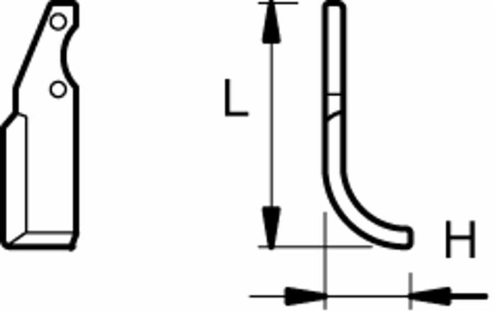 Zappa sx lunga 227mm profondità 80mm Ø foro 73mm