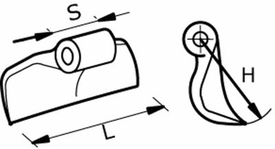 Mazza trincia larghezza 100mm lunghezza 98mm attacco 75mm con foro Ø 18,5mm adattabile a Dragone