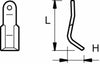 Coltello per trincia altezza 234mm lunghezza 66mm confezione da 2 pezzi