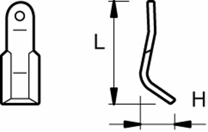 Coltello per trincia altezza 234mm lunghezza 66mm confezione da 2 pezzi