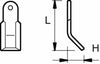 Coltello per trincia a Y altezza 130mm lunghezza 50mm