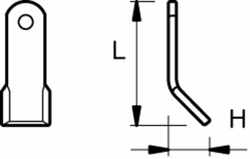 Coltello a Y 130x40mm Foro Ø 16,5mm