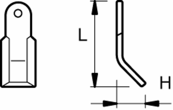 Coltello per trincia a Y altezza 130mm lunghezza 60mm
