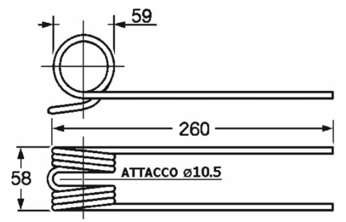 Dente Ranghinatore Gaspardo R01561 Ø 10 Filo 6 confezione da 5 pezzi