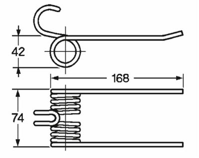 Dente pick-up raccoglitrice filo 6 adattabile Morra 545010 confezione da 5 pezzi