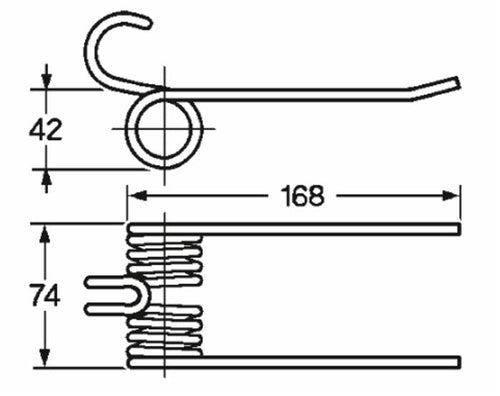 Dente pick-up raccoglitrice filo 6 adattabile Morra 545010 confezione da 5 pezzi