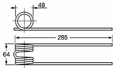 Dente ranghinatore adattabile Molon nuovo filo 6,5 confezione da 5 pezzi