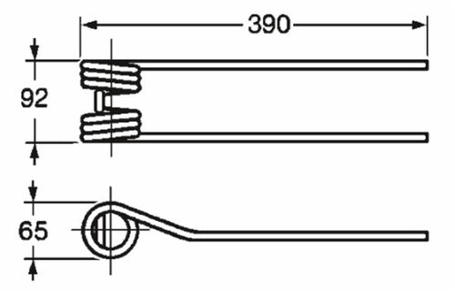 Dente girello adattabile Molon Olivi lunghezza 390 filo 9