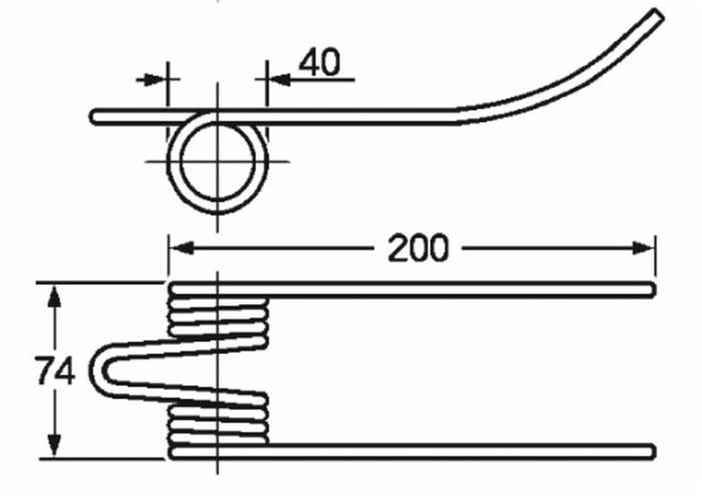 Dente Pick-Up Feraboli 1828060 L 200 Filo 5,5 confezione da 5 pezzi