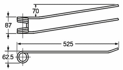 Dente giroandanatore adattabile Stoll 0606811 filo 8,5