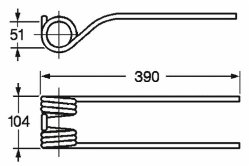 Dente girello adattabile Fella 150,862 e 487,922 filo 9,5