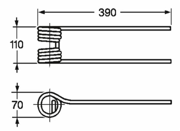 Dente girello adattabile Kuhn 57609000 filo 9,5 confezione da 5 pezzi