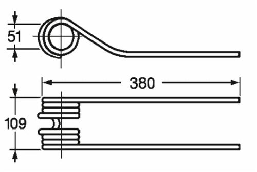 Dente girello adattabile Fahr 16502744 06565574 e Morra 575020 filo 10 confezione da 2 pezzi