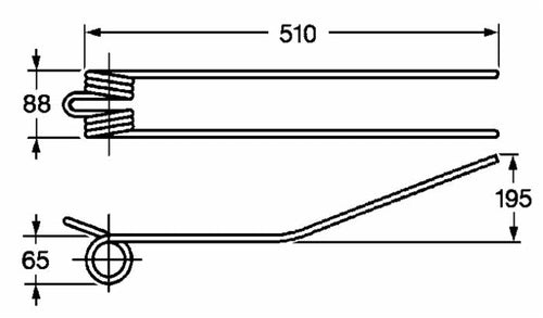 Dente giroandanatore corto adattabile Bcs 8029 filo 9 confezione da 10 pezzi