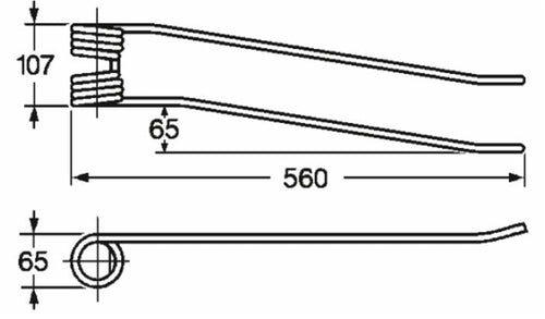 Dente giroandanatore sx lungo adattabile Fiorini filo 9