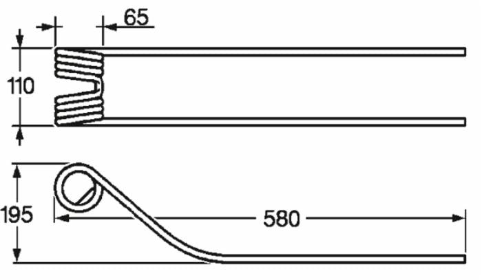Dente giroandanatore ad attacco inferiore adattabile Galfrè filo 9,5