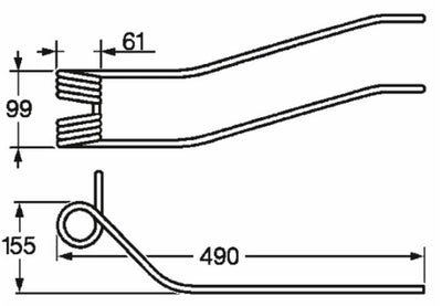 Dente giroandanatore adattabile Kuhn 57701700 filo 8,5 confezione da 2 pezzi