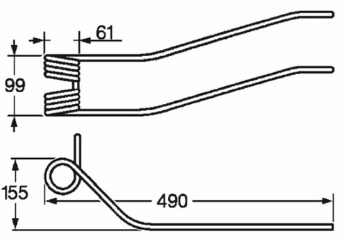 Dente giroandanatore adattabile Kuhn 57701700 filo 8,5